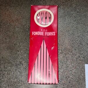 Vintage 6-Piece Stainless Steel brown Fondue Forks Set new